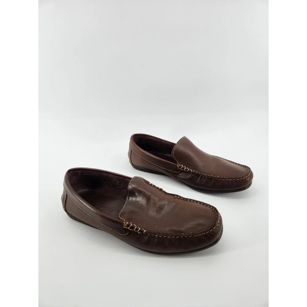 Florsheim Mens Brown Leather Slip‎ On Loafers Driving Shoes Comfort 11.5